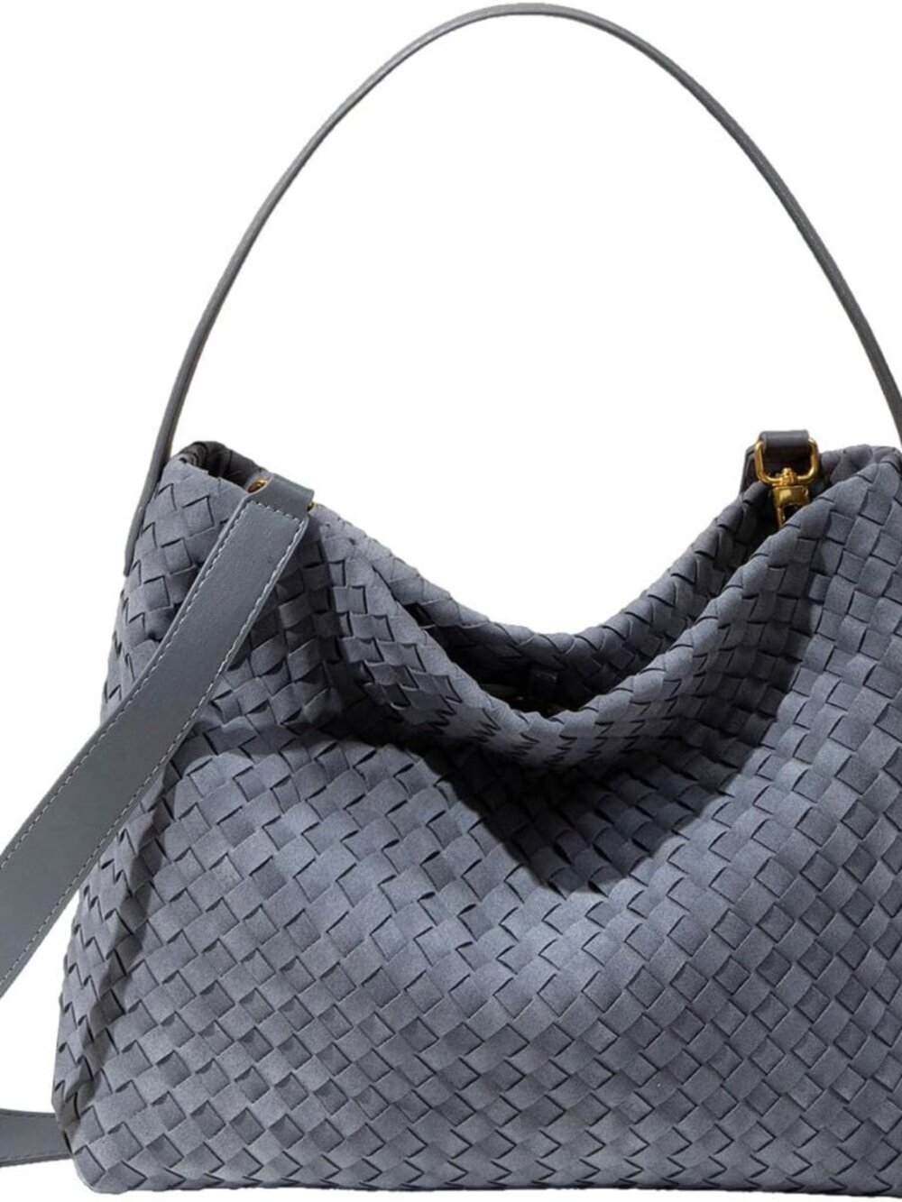 Suede Woven Tote Bag for Women, Roomy Hobo Shoulder Purse | Soft faux suede with